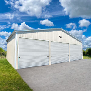 3-Bay metal garage