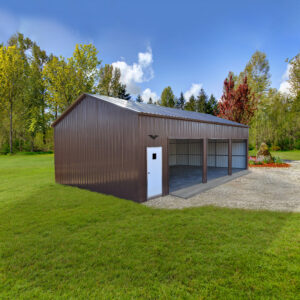 3 Bay metal garage
